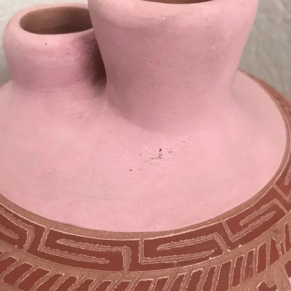 Signed Navajo Double Spout Pottery Vase - Picture 2 of 6